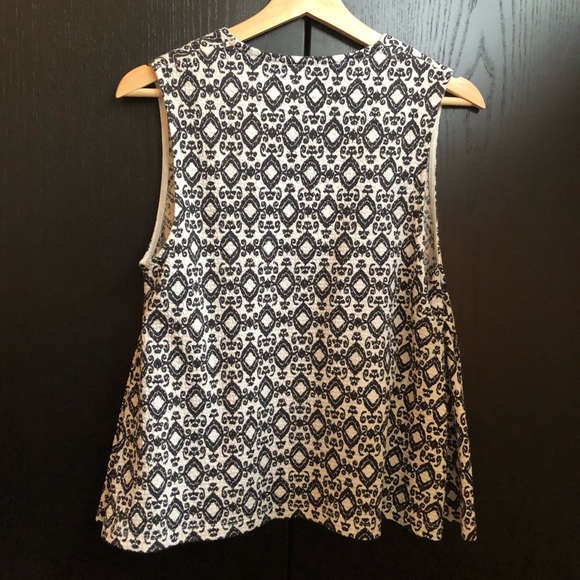 Anthropologie Peplum black and White Tank - Picture 2 of 3